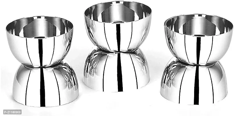 Stainless Steel Mirror Polish 5.5 Inch Bowl/Vati/Katori, 200ml, Set of 6 pcs-thumb3
