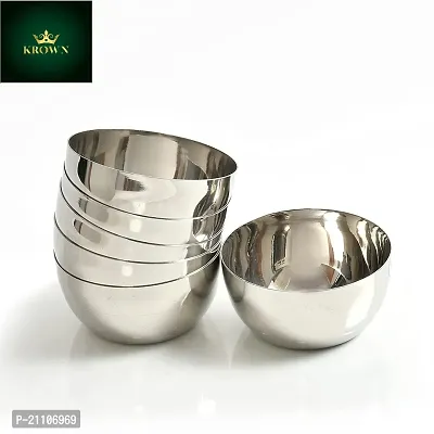 Stainless Steel Mirror Polish 5.5 Inch Bowl/Vati/Katori, 200ml, Set of 6 pcs-thumb4