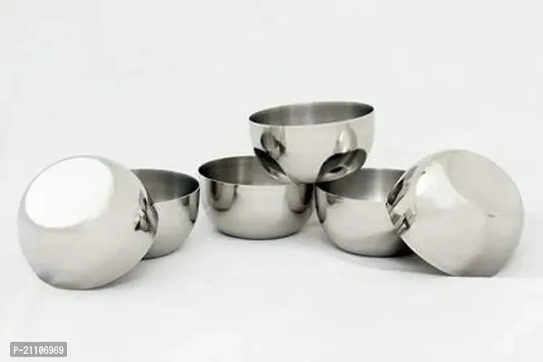 Stainless Steel Mirror Polish 5.5 Inch Bowl/Vati/Katori, 200ml, Set of 6 pcs-thumb2