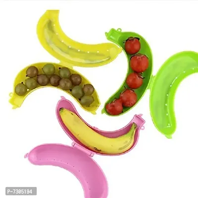 Plastic Banana Food Storage Container, Banana Case Cover /Box Pack Of 1 MultiColour-thumb3
