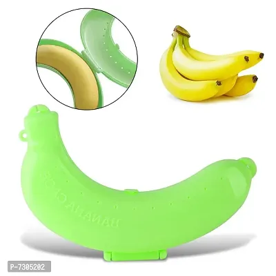 Plastic Banana Food Storage Container, Banana Case Cover /Box Pack of 2 MultiColour-thumb2