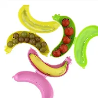 Plastic Banana Food Storage Container, Banana Case Cover /Box Pack of 2 MultiColour-thumb2