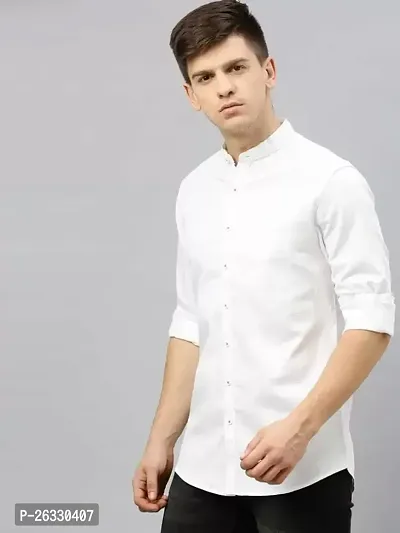 Stylish Cotton Blend Long Sleeves Shirt For Men-thumb0
