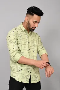 Elegant Cotton Blend Printed Long Sleeves Casual Shirts For Men-thumb2