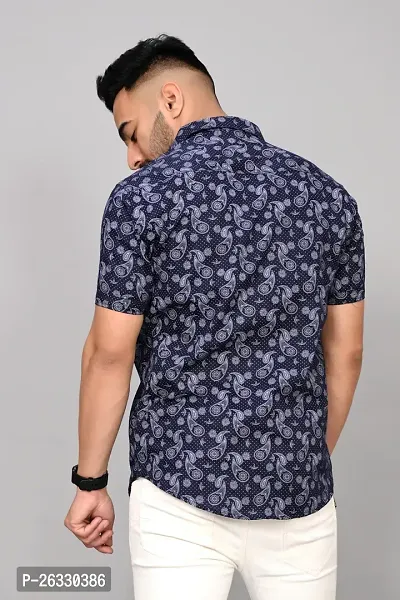 Stylish Cotton Blend Short Sleeves Shirt For Men-thumb2