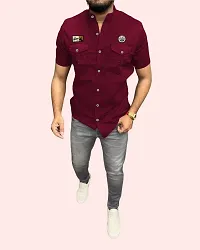 Stylish Cotton Blend Casual Shirts For Men-thumb3