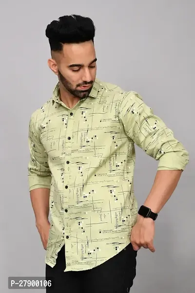 Elegant Cotton Blend Printed Long Sleeves Casual Shirts For Men-thumb4