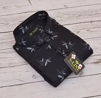 Reliable Black Cotton Blend Printed Casual Shirt For Men-thumb1