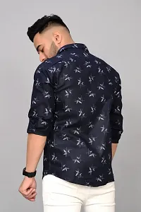 Elegant Cotton Blend Printed Long Sleeves Casual Shirts For Men-thumb1