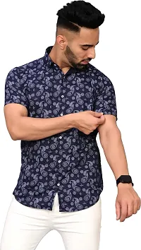 Stylish Cotton Blend Short Sleeves Shirt For Men-thumb2