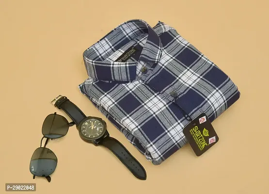 Stylish Multicoloured Cotton Blend Checked Casual Shirt For Men-thumb2