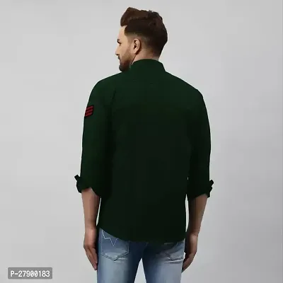 Elegant Cotton Blend Self Pattern Long Sleeves Casual Shirts For Men-thumb2