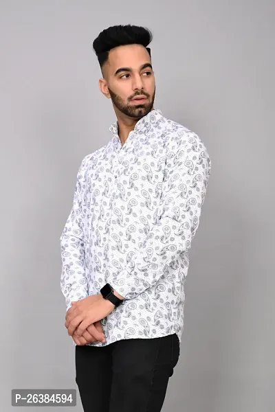 Men Stylish Cotton Blend Printed Short Length Kurta-thumb4