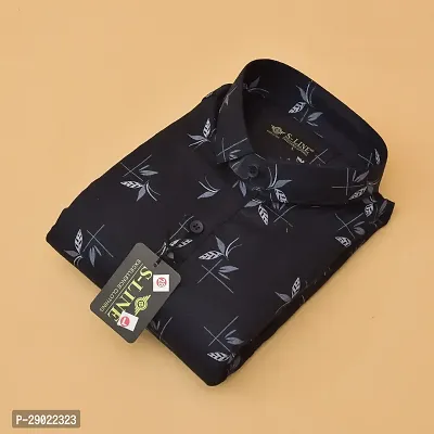Stylish Black Cotton Blend Printed Casual Shirt For Men-thumb0