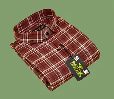 Elegant Cotton Blend Checked Long Sleeves Casual Shirts For Men-thumb1