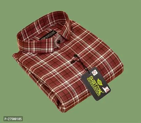 Elegant Cotton Blend Checked Long Sleeves Casual Shirts For Men-thumb2