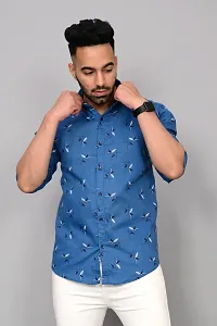 Stylish Cotton Blend Three-Quarter Sleeves Shirt For Men-thumb2