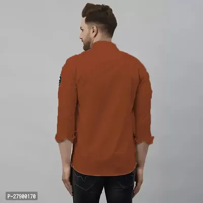 Elegant Cotton Blend Self Pattern Long Sleeves Casual Shirts For Men-thumb2