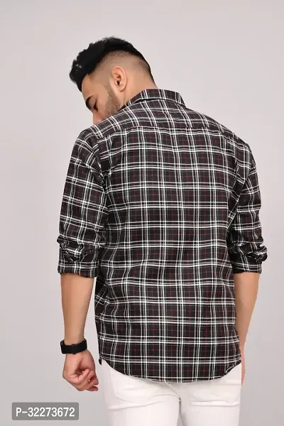 Reliable Brown Cotton Blend Checked Casual Shirt For Men-thumb4