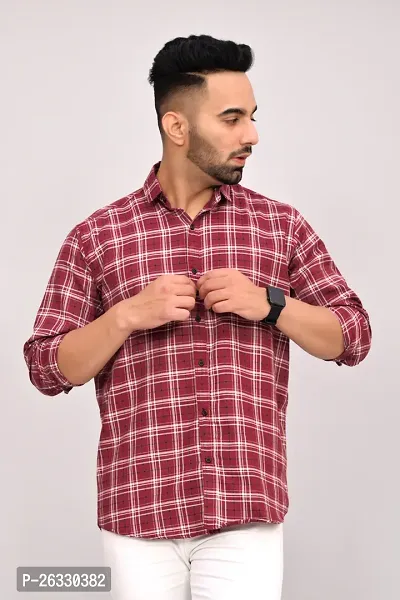 Stylish Cotton Blend Long Sleeves Shirt For Men-thumb2