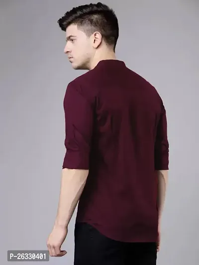 Stylish Cotton Blend Long Sleeves Shirt For Men-thumb2