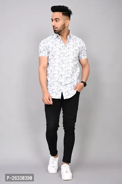 Stylish Cotton Blend Short Sleeves Shirt For Men-thumb4