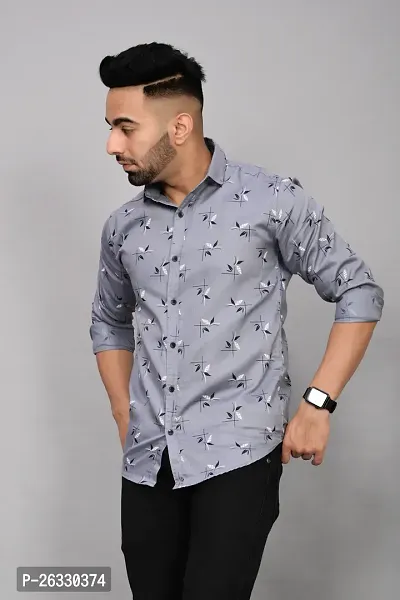 Stylish Cotton Blend Three-Quarter Sleeves Shirt For Men-thumb4