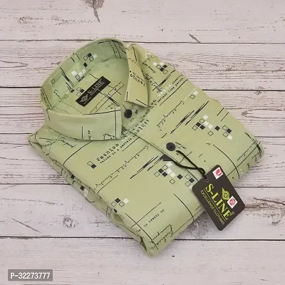 Reliable Green Cotton Blend Printed Casual Shirt For Men-thumb2