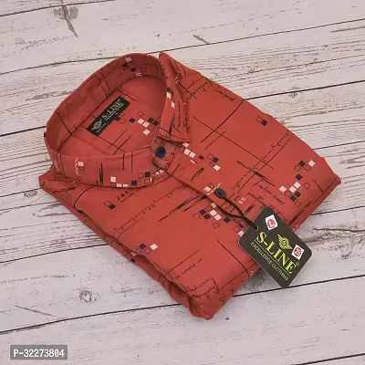 Reliable Red Cotton Blend Printed Casual Shirt For Men-thumb0