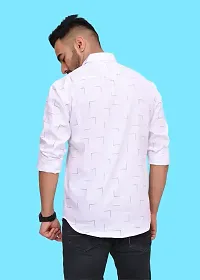 Reliable White Cotton Blend Printed Casual Shirt For Men-thumb1