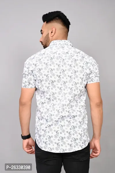 Stylish Cotton Blend Short Sleeves Shirt For Men-thumb2