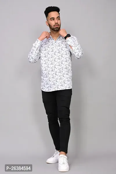 Men Stylish Cotton Blend Printed Short Length Kurta-thumb5