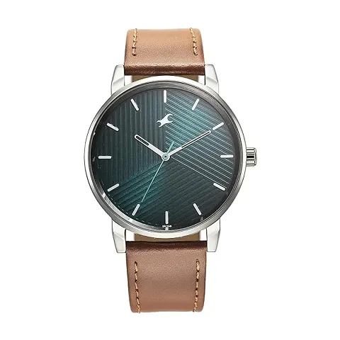 Two Tone Dial Leather Strap Watch for Men | MK-409R