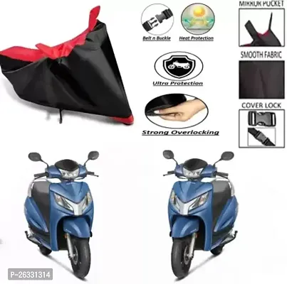 Attractive Bike Cover For Honda (Activa, Red, Black)-thumb0