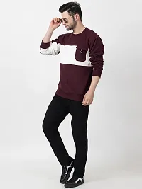 Stylish Purple Fleece Solid Sweatshirts For Men-thumb3