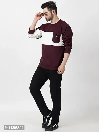Stylish Purple Fleece Solid Sweatshirts For Men-thumb4