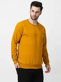 Stylish Yellow Fleece Solid Sweatshirts For Men-thumb2