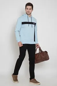 Oakmans Stylish Cotton Blend Sky Blue Long Sleeves Regular Fit Hoodie Sweatshirt For Men-thumb3