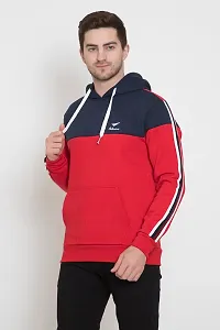 Oakmans Stylish Cotton Blend Red Long Sleeves Regular Fit Hoodie Sweatshirt For Men-thumb2