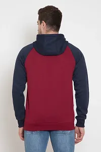 Oakmans Stylish Cotton Blend Maroon Long Sleeves Regular Fit Hoodie Sweatshirt For Men-thumb1