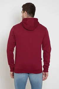 Oakmans Stylish Cotton Blend Maroon Long Sleeves Regular Fit Zipper Sweatshirt For Men-thumb1
