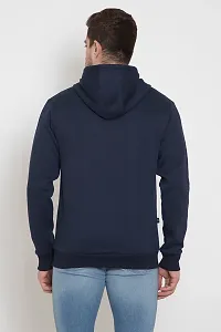 Oakmans Stylish Cotton Blend Navy Blue Long Sleeves Regular Fit Zipper Sweatshirt For Men-thumb1