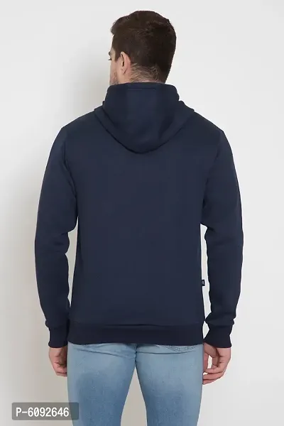 Oakmans Stylish Cotton Blend Navy Blue Long Sleeves Regular Fit Zipper Sweatshirt For Men-thumb2