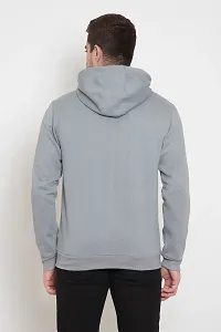 Oakmans Stylish Cotton Blend Grey Long Sleeves Regular Fit Zipper Sweatshirt For Men-thumb1