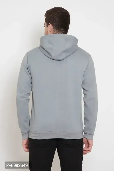 Oakmans Stylish Cotton Blend Grey Long Sleeves Regular Fit Zipper Sweatshirt For Men-thumb2
