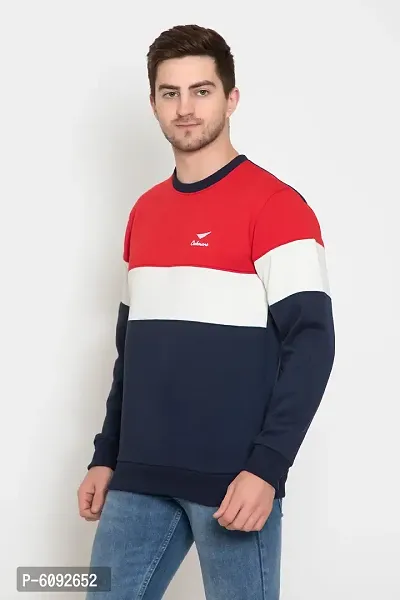 Oakmans Stylish Cotton Blend Multicoloured Long Sleeves Regular Fit Round Neck Sweatshirt For Men-thumb3