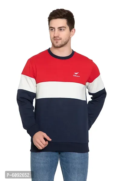 Oakmans Stylish Cotton Blend Multicoloured Long Sleeves Regular Fit Round Neck Sweatshirt For Men-thumb0