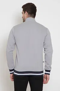 Oakmans Stylish Cotton Blend Grey Long Sleeves Regular Fit Crew Neck Sweatshirt For Men-thumb1