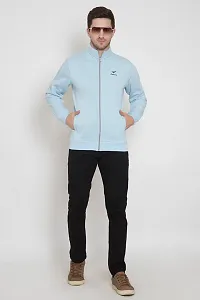 Oakmans Stylish Cotton Blend Sky Blue Long Sleeves Regular Fit Crew Neck Sweatshirt For Men-thumb3