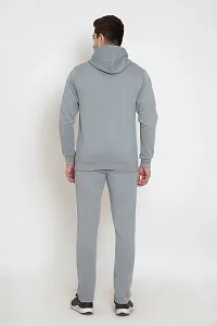 Oakmans Stylish Cotton Blend Grey Regular Fit Zipper Tracksuit For Men-thumb1